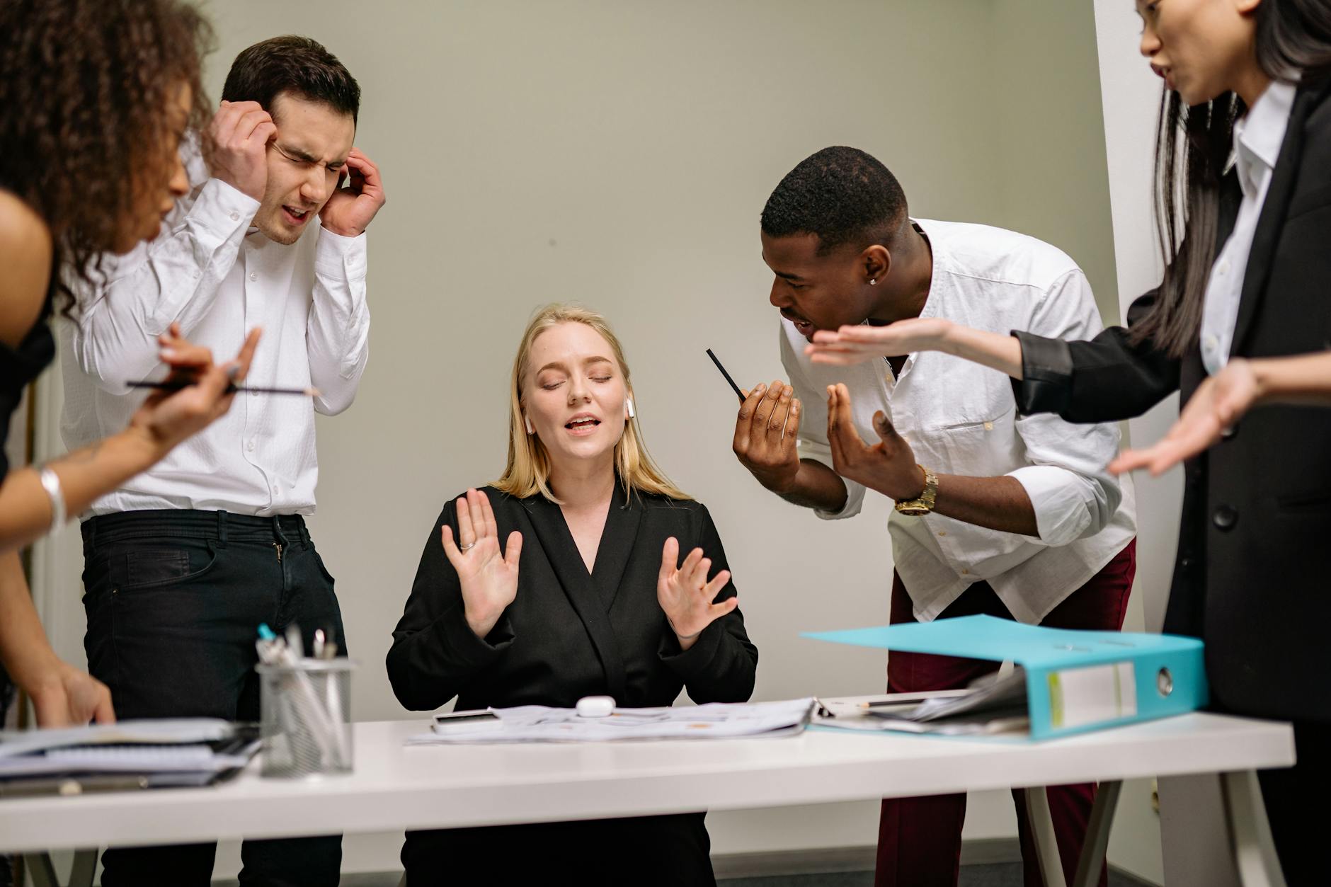 office team having a conversation